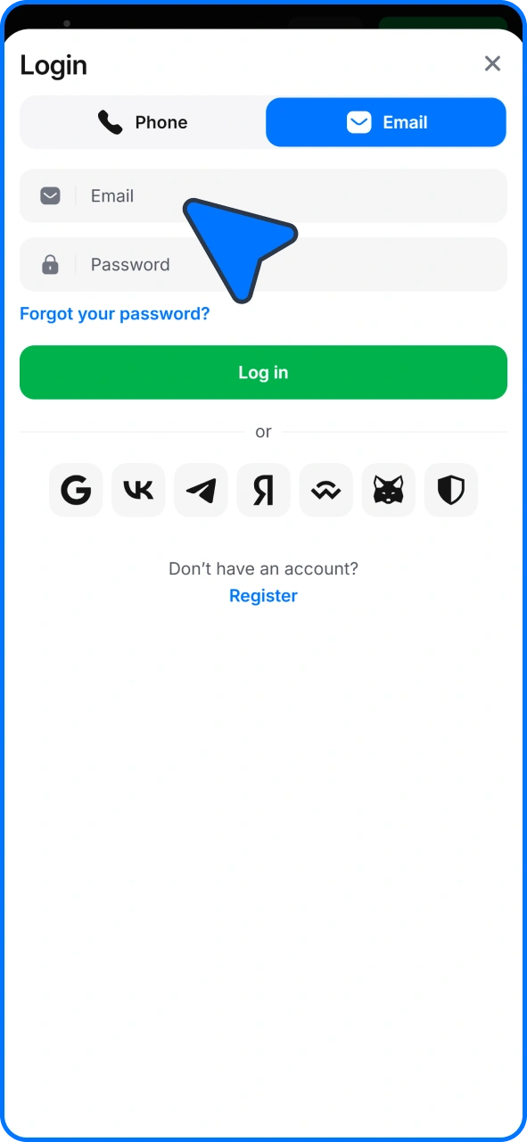 Register 1win account