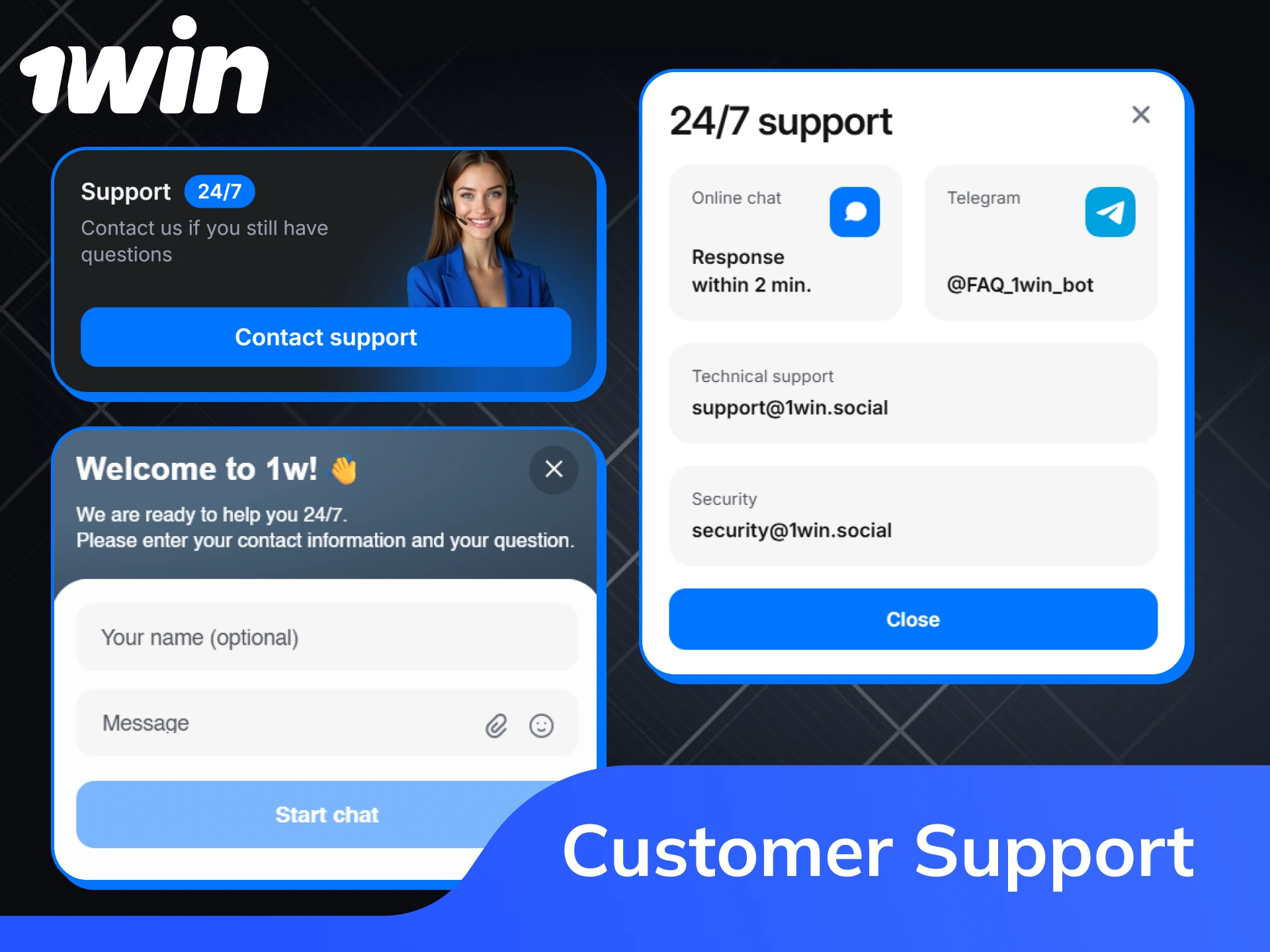 1win customer support contact channels